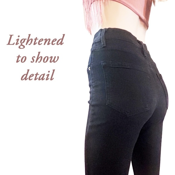 FRAME DENIM Black Bermuda Shorts Le Vintage Raw Edge Cut Offs 5-Pocket Dungaree - Picture 4 of 14